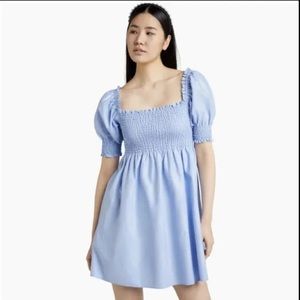 Hill House Athena Light Blue Glitter Check Checkered Dress Size Small S